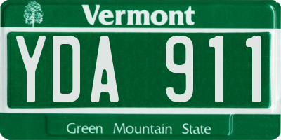 VT license plate YDA911