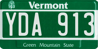 VT license plate YDA913