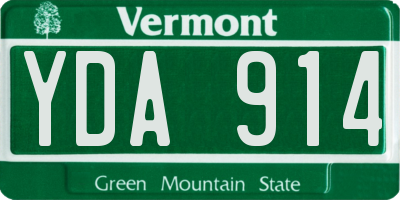 VT license plate YDA914