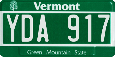 VT license plate YDA917