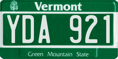 VT license plate YDA921