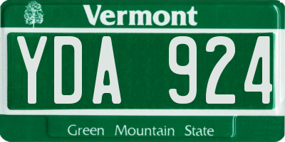 VT license plate YDA924