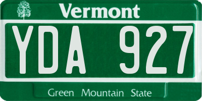 VT license plate YDA927