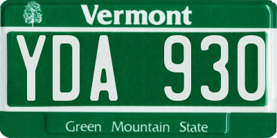VT license plate YDA930