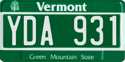 VT license plate YDA931