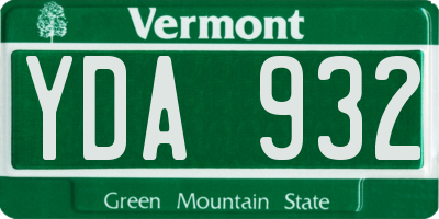 VT license plate YDA932