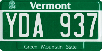 VT license plate YDA937