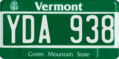 VT license plate YDA938