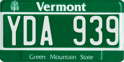 VT license plate YDA939