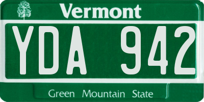 VT license plate YDA942