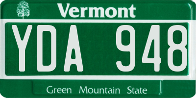 VT license plate YDA948