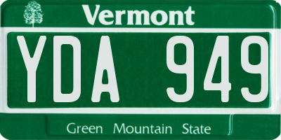 VT license plate YDA949