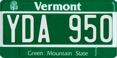 VT license plate YDA950