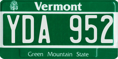 VT license plate YDA952