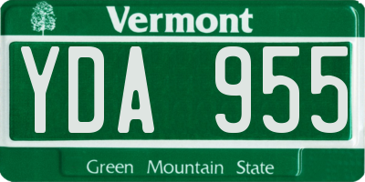 VT license plate YDA955