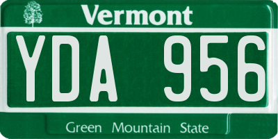 VT license plate YDA956