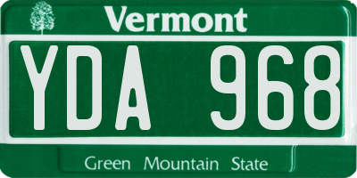 VT license plate YDA968