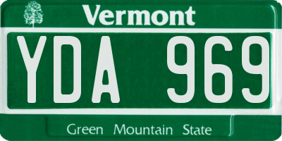 VT license plate YDA969
