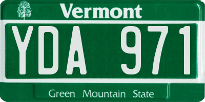 VT license plate YDA971