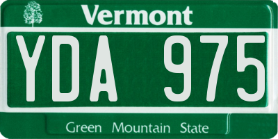 VT license plate YDA975