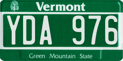 VT license plate YDA976
