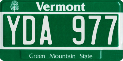VT license plate YDA977