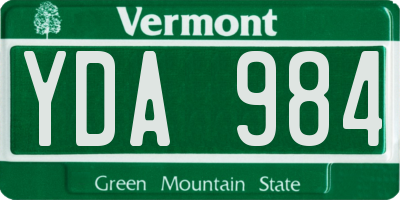VT license plate YDA984