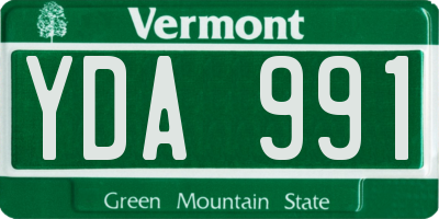 VT license plate YDA991