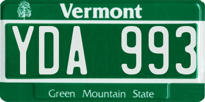 VT license plate YDA993