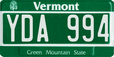 VT license plate YDA994