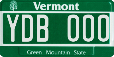 VT license plate YDB000