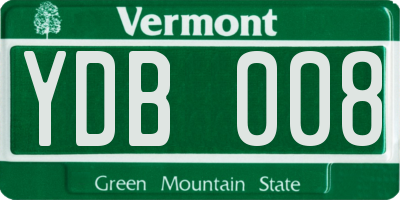 VT license plate YDB008