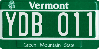 VT license plate YDB011
