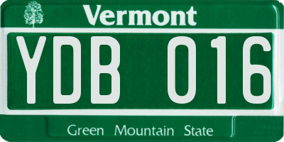 VT license plate YDB016