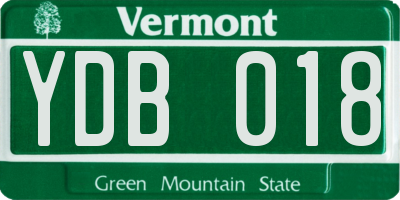 VT license plate YDB018