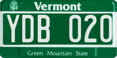VT license plate YDB020