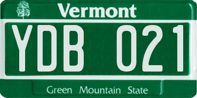 VT license plate YDB021