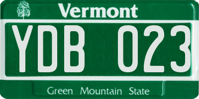 VT license plate YDB023