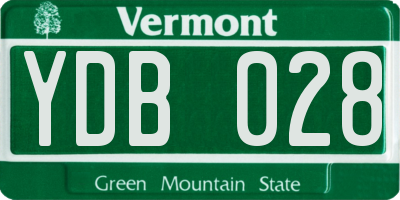VT license plate YDB028