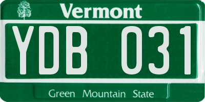 VT license plate YDB031