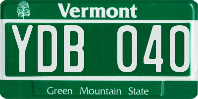 VT license plate YDB040