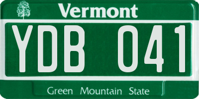 VT license plate YDB041