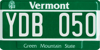 VT license plate YDB050