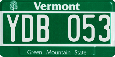 VT license plate YDB053