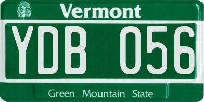 VT license plate YDB056