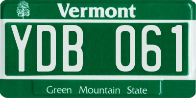 VT license plate YDB061