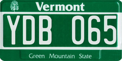 VT license plate YDB065