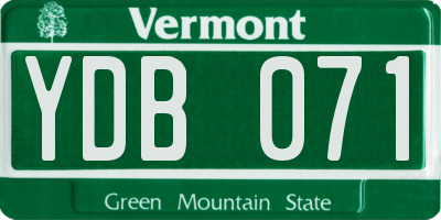 VT license plate YDB071