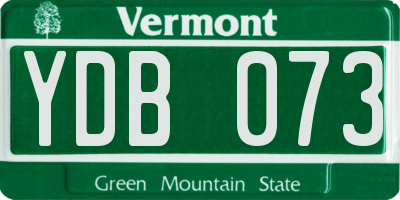 VT license plate YDB073