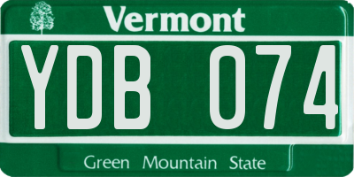 VT license plate YDB074
